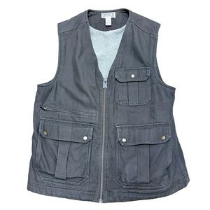 DULUTH TRADING CO Vest Iron Range Fire Hose Sherpa Lined Utility Sz Large